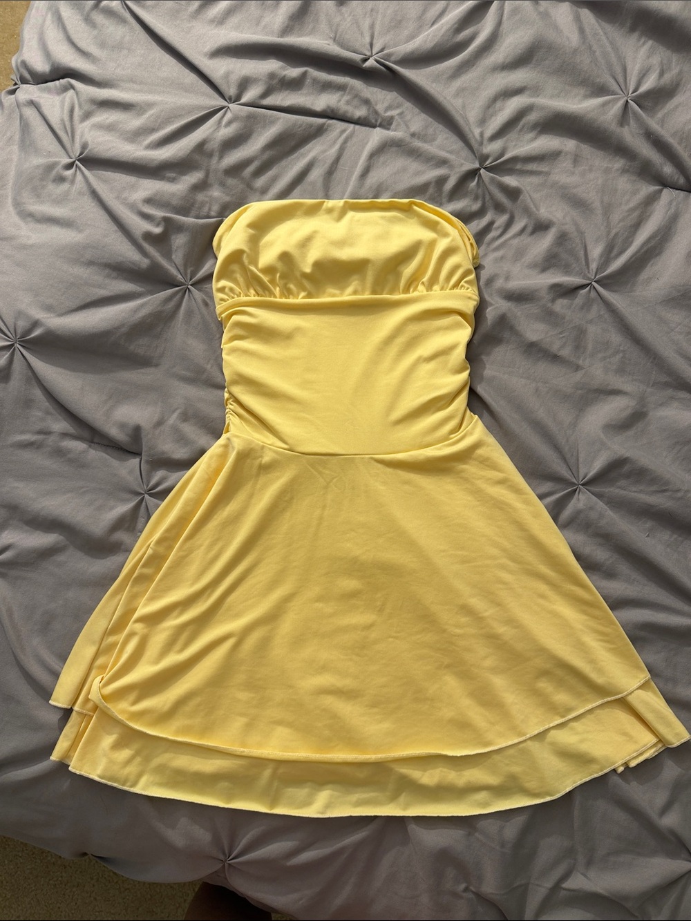 Strapless Yellow Summer Dress